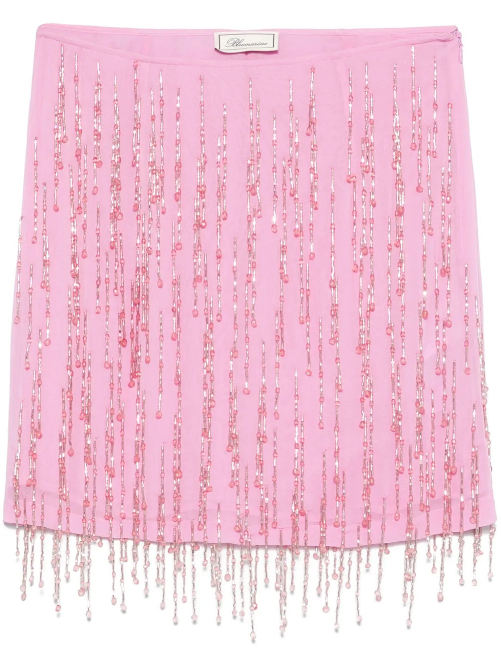 Blumarine beaded georgette mini skirt - Pink | Farfetch Global
