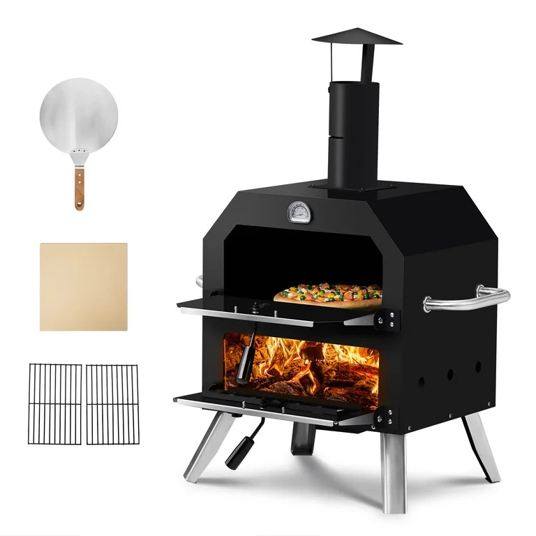 UBesGoo Outdoor Pizza Oven Wood Fired 2-Layer, Pizza Maker with Removable Cooking Rack for Outsid... | Walmart (US)