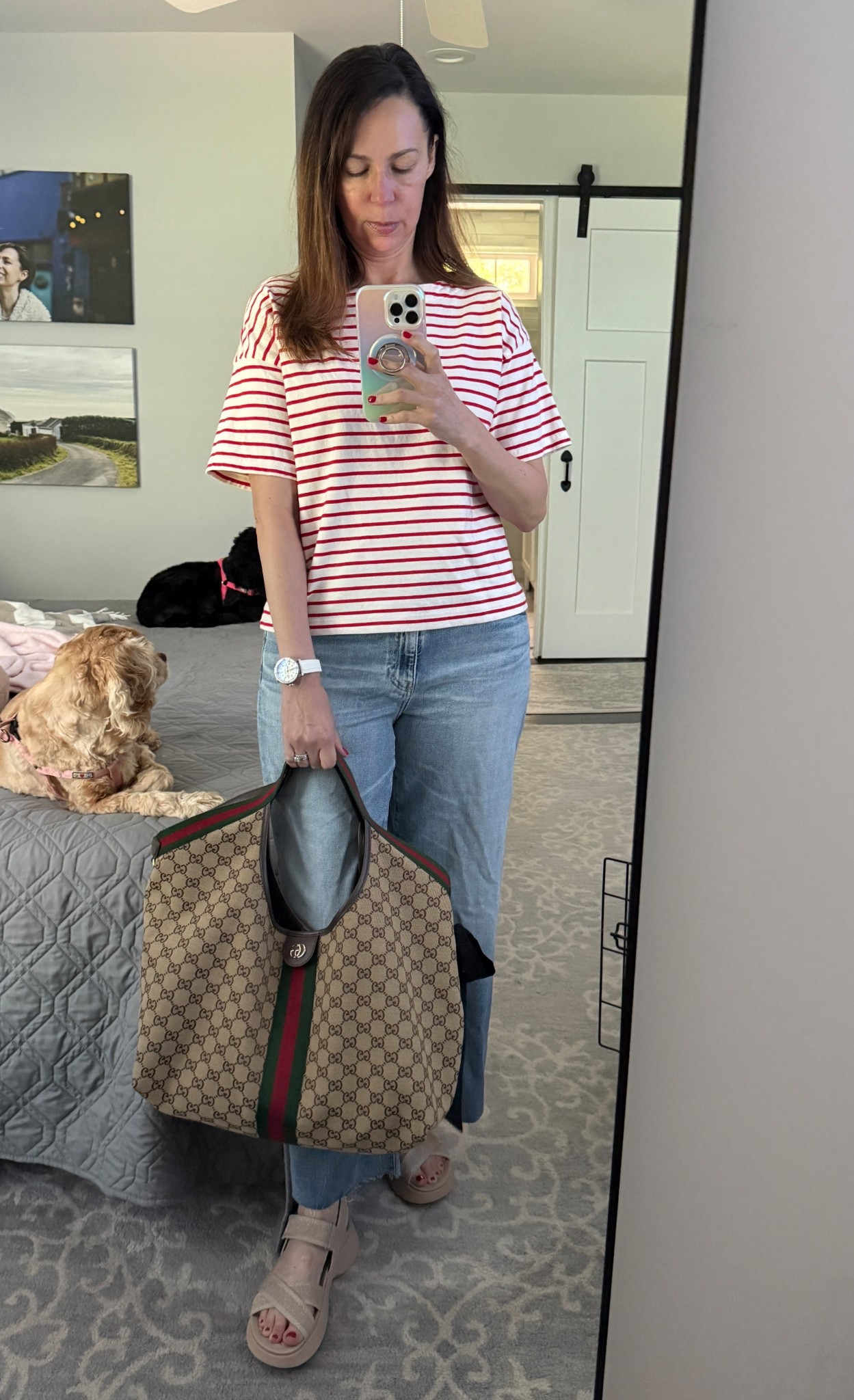I am so in love with my new Gucci bag and love how well it goes with so much!!  Also I’m wearing these AG jeans on repeat this month 

#LTKOver40 #LTKStyleTip #LTKItBag