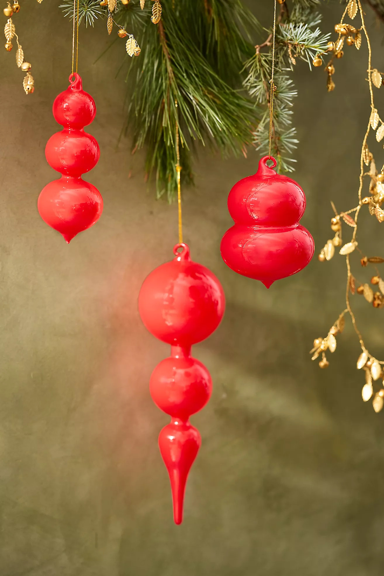 Finial Glass Ornaments, Set of 3 | Anthropologie (US)