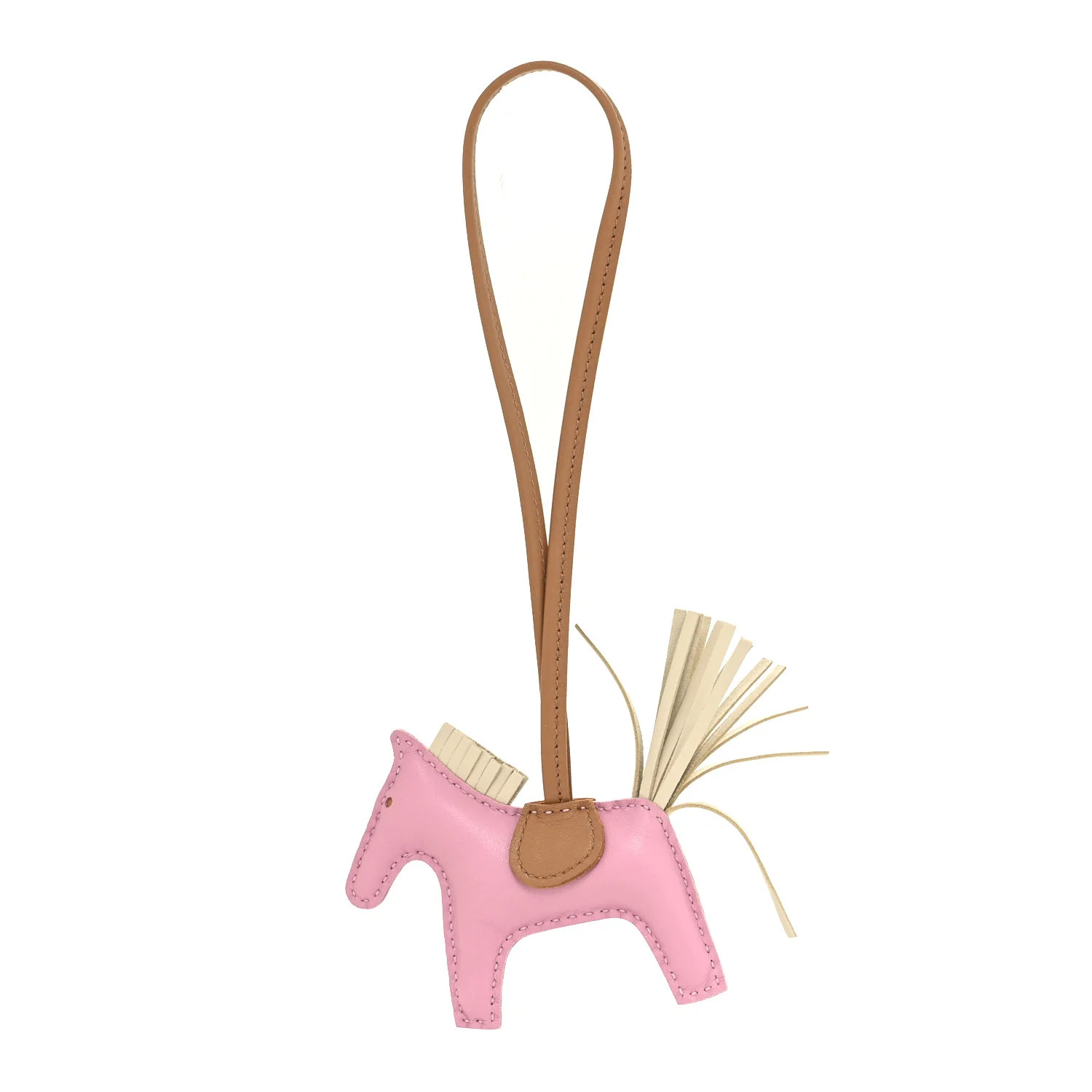 Milo Lambskin Grigri Rodeo Horse Bag Charm PM Mauve Sylvestre Craie Chai | FASHIONPHILE (US)