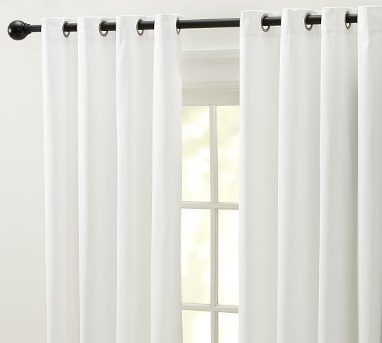 Cameron Cotton Grommet Curtain, 50 x 96", White | Pottery Barn (US)