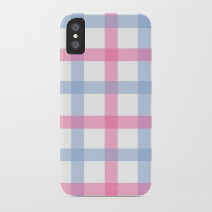 Pink and Blue Gingham iPhone Case | Society6