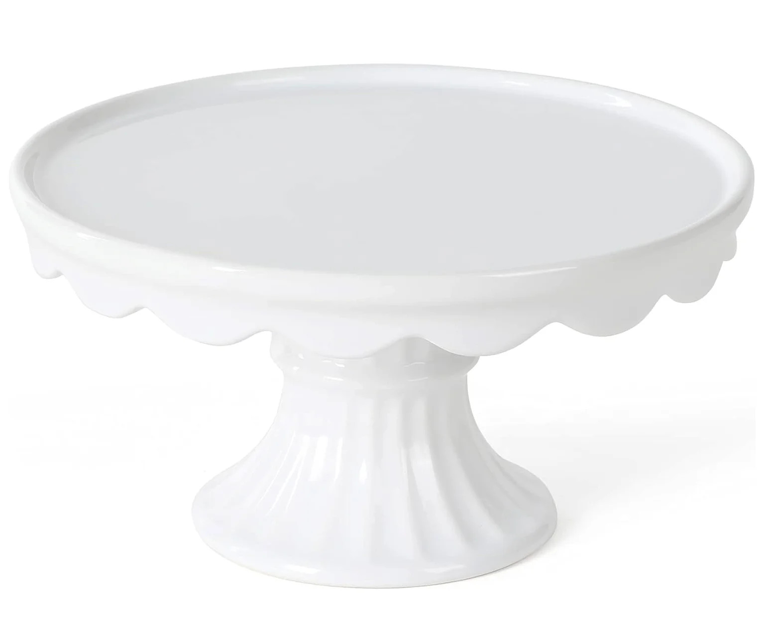 10" Round White Stoneware Pedestal Cake Stand,5.1" Tall Fits 9" Cakes | Wayfair North America