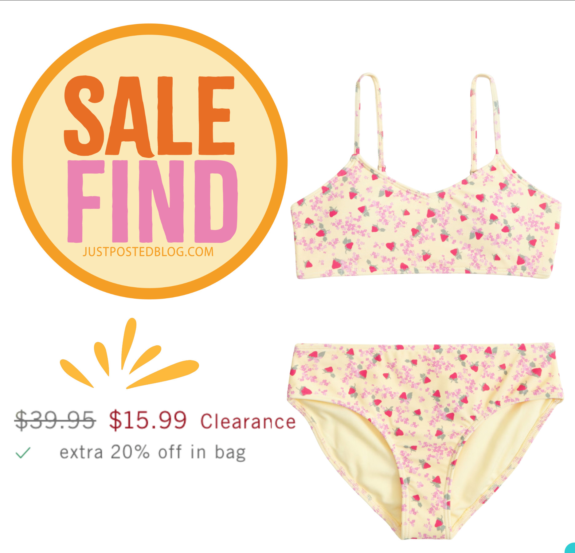 WOAHHH!!! Such a good price on this teen bathing suit!!! Still many sizes in stock, but going quick!! 

 