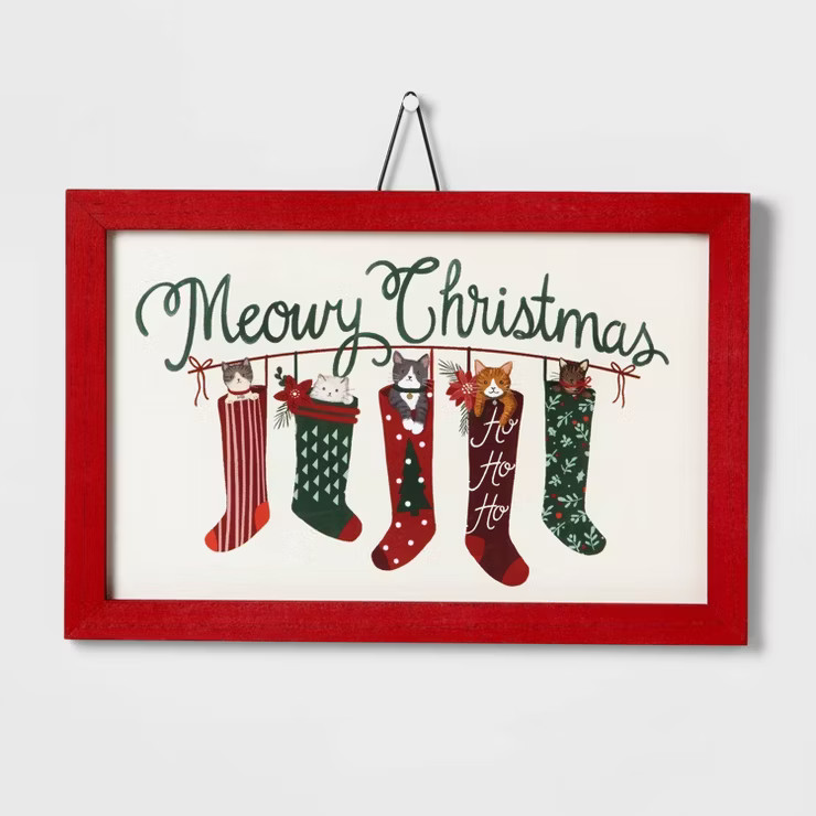 12" 'Meowy Christmas' Wall Sign - Wondershop™ | Target