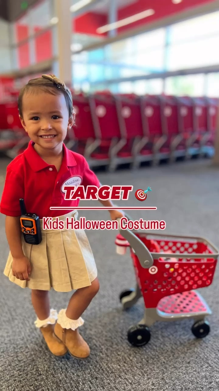 The cutest kids Halloween costume ever! Target employee with Target shopping cart toy 

So easy to recreate and I even linked to her custom name tag

#LTKKids #LTKVideo #LTKFindsUnder50