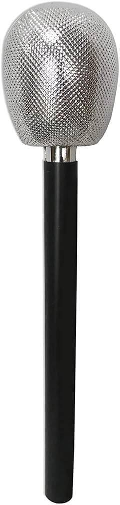 Amscan Rubies Awesome 80's Fashion Party Glitter Faux Microphone Costume Accessory, 9',Silver | Amazon (US)
