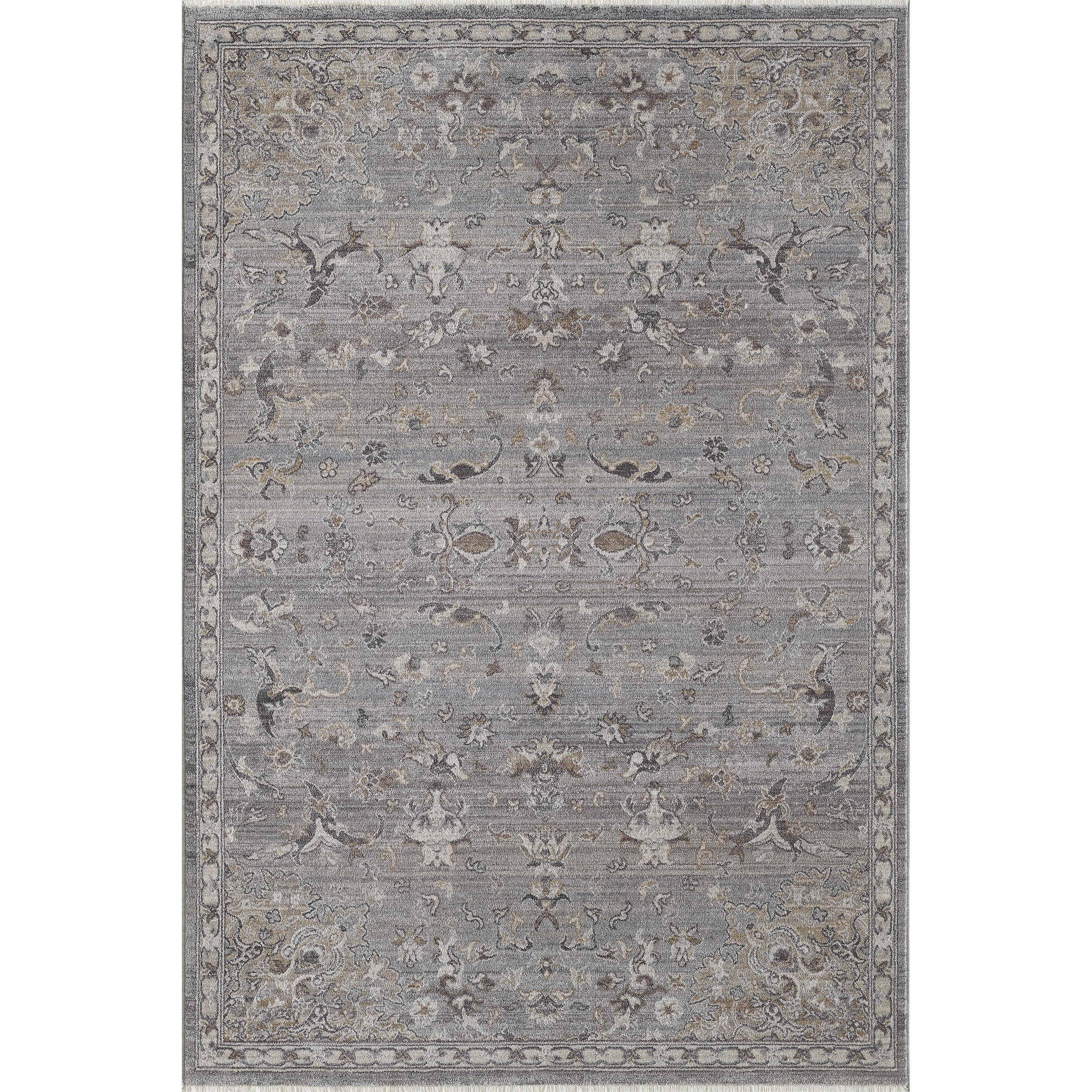 Bungalow Rose Adele Oriental Machine Woven Polyester Area Rug in Gray/Ivory | Wayfair | Wayfair North America