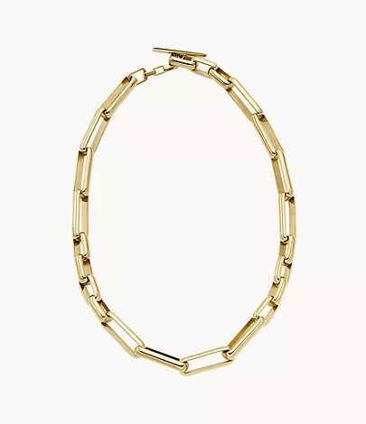 Archival Core Essentials Gold-Tone Brass Chain Necklace | Fossil (US)