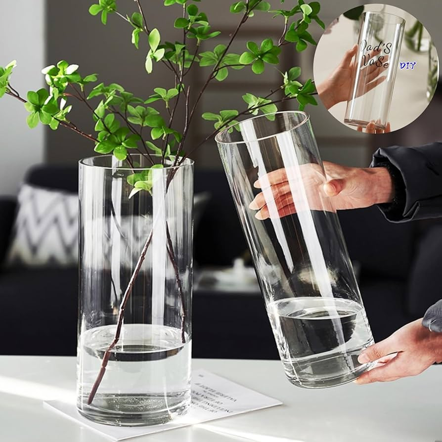 Acrylic Cylinder Plastic Vase for Centerpiece, Unbreakable Hurricane Tall Large Plastic Vases for... | Amazon (US)