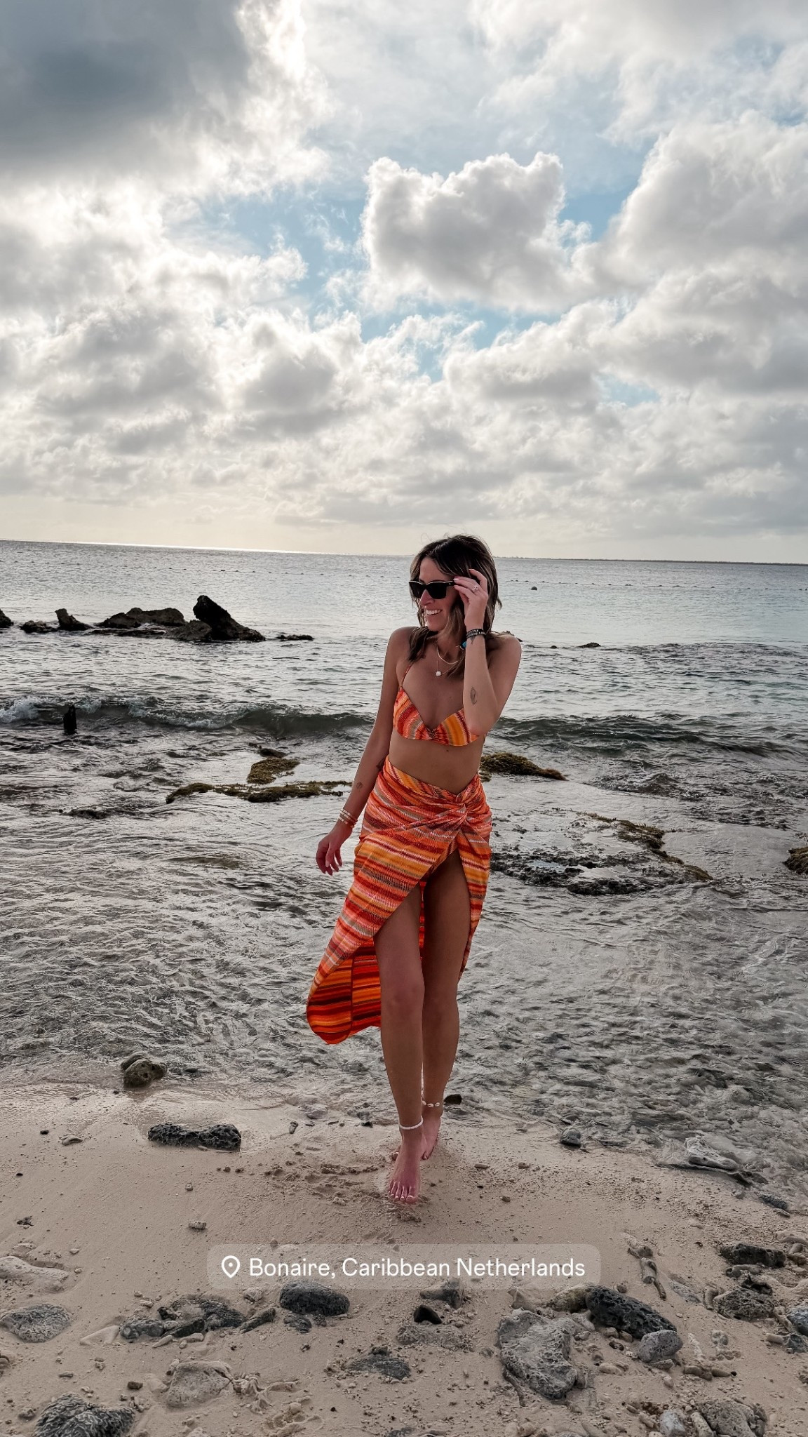 Swimsuit bikini for beach resort vacations and sarong skirt coverup 