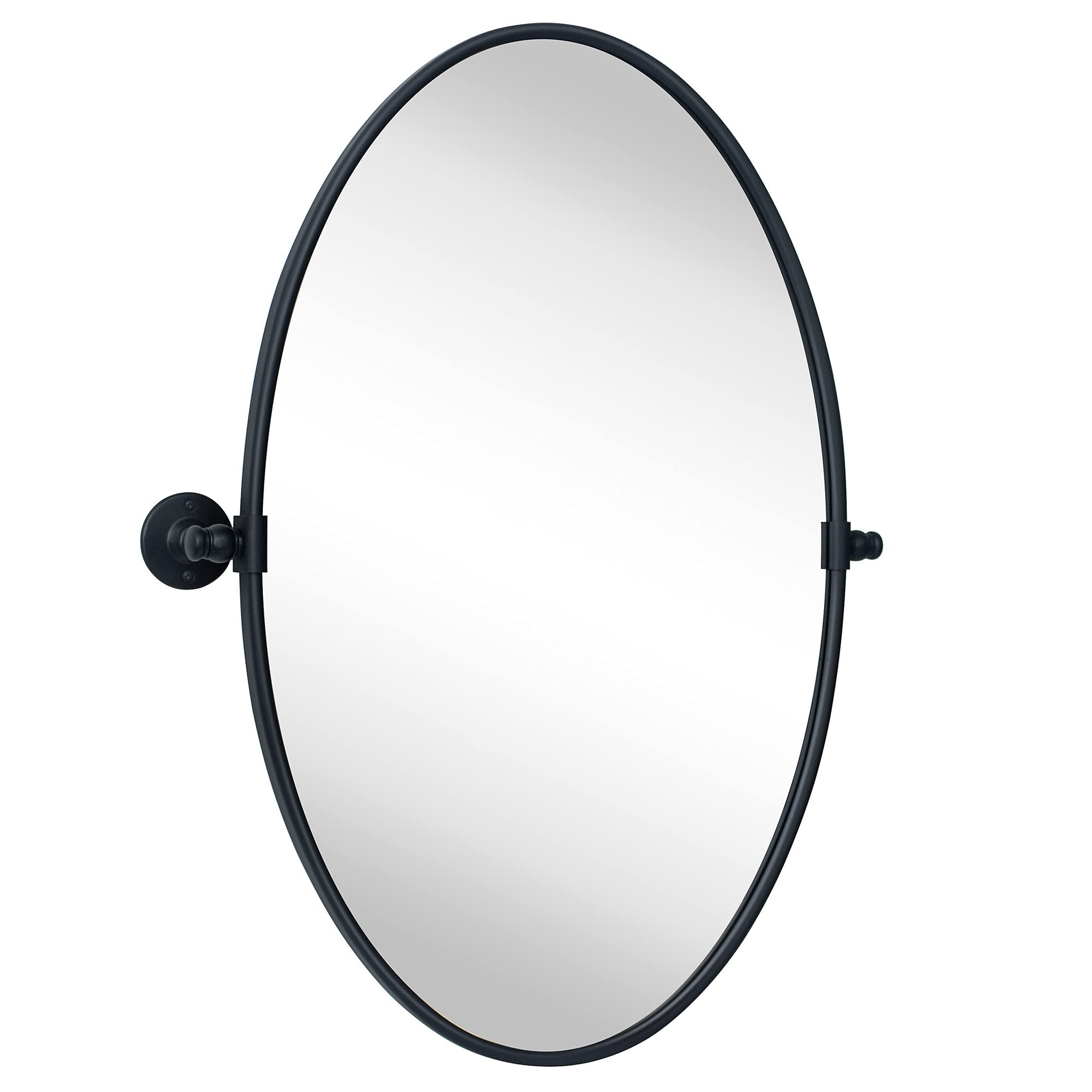 TEHOME Farmhouse Black Oval Metal Pivot Bathroom Vanity Mirror Tilting Beveled Vanity Mirrors for... | Amazon (US)