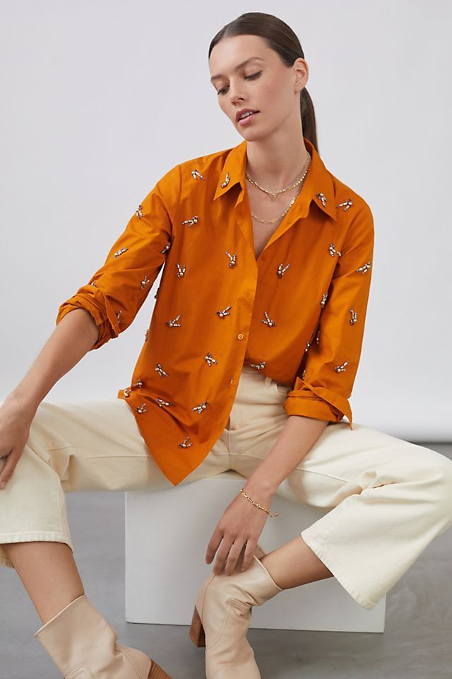 Embroidered Buttondown | Anthropologie (US)