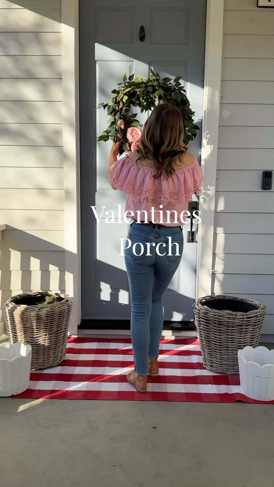 Turning the front porch into a Valentine moment. Roses, ribbons, and a whole lot of heart. 💘 

#LTKValentine #LTKHome