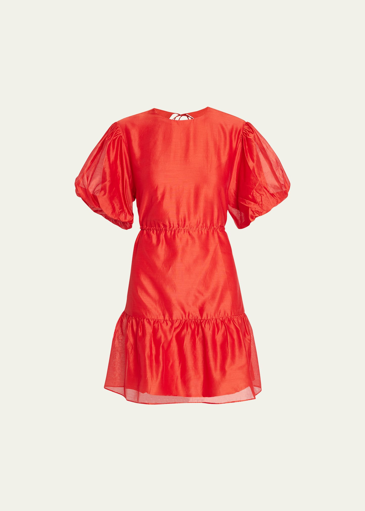 SIR Lucelia Puff-Sleeve Silk-Cotton Mini Dress | Bergdorf Goodman
