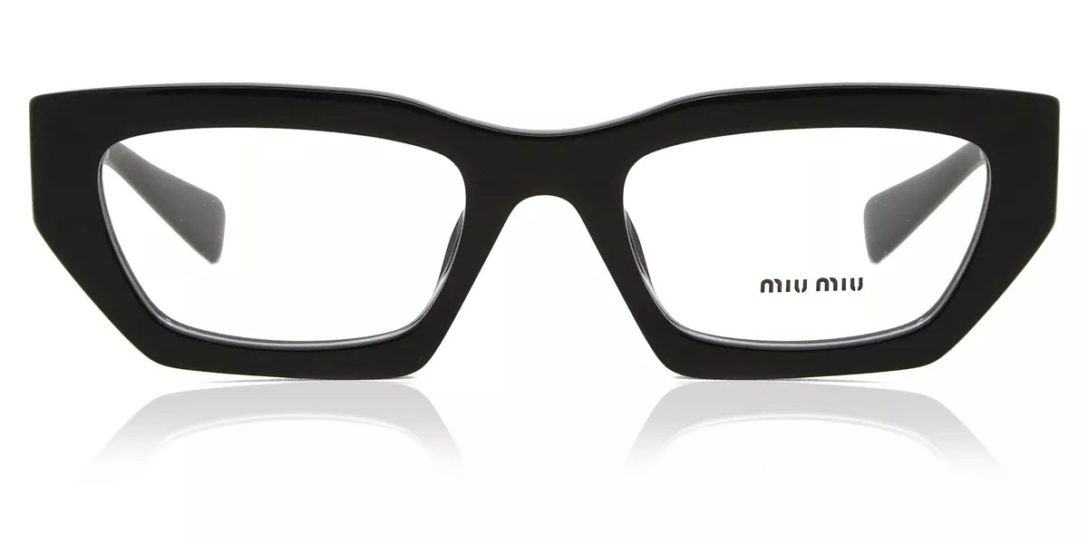 Miu Miu MU03XV 1AB1O1 Women’s Glasses Black Size 53 - Free Lenses - Blue Light Block Available | SmartBuyGlasses Global