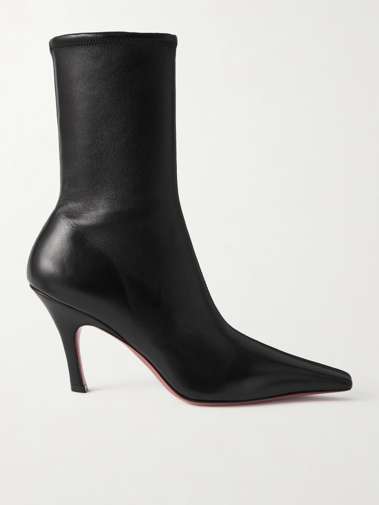 Amina Muaddi - Jamie Leather Ankle Boots - Black | NET-A-PORTER (US)
