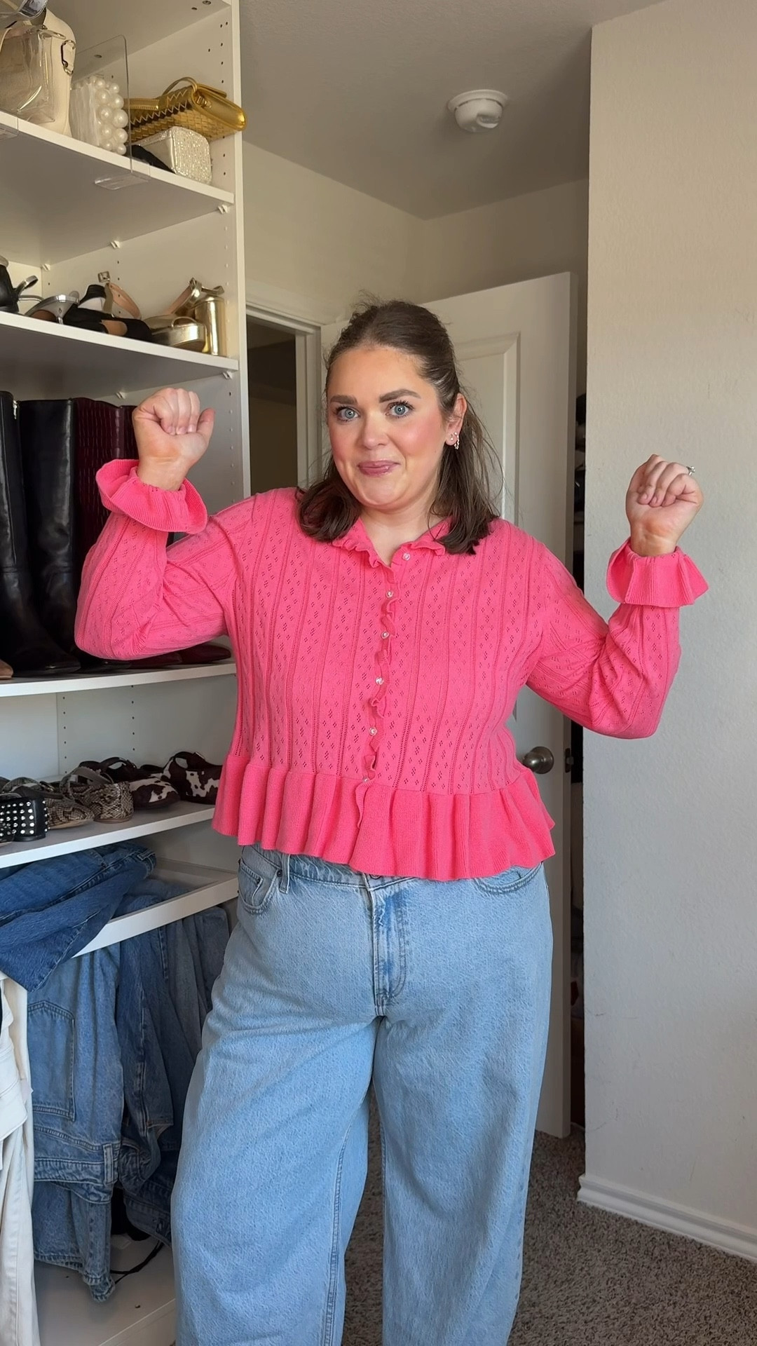 Walmart sweater for spring wearing xxl. Size 34 in baggy jeans. Xxl in stripe sweater  

#LTKPlusSize #LTKFindsUnder50