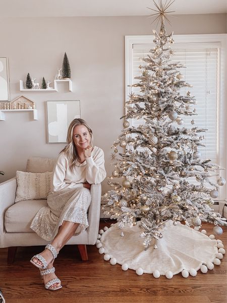 White Christmas Outfit
sequin skirt | white sweater | express | sage | holiday party | white Christmas tree 

#LTKsalealert #LTKSeasonal #LTKHoliday
