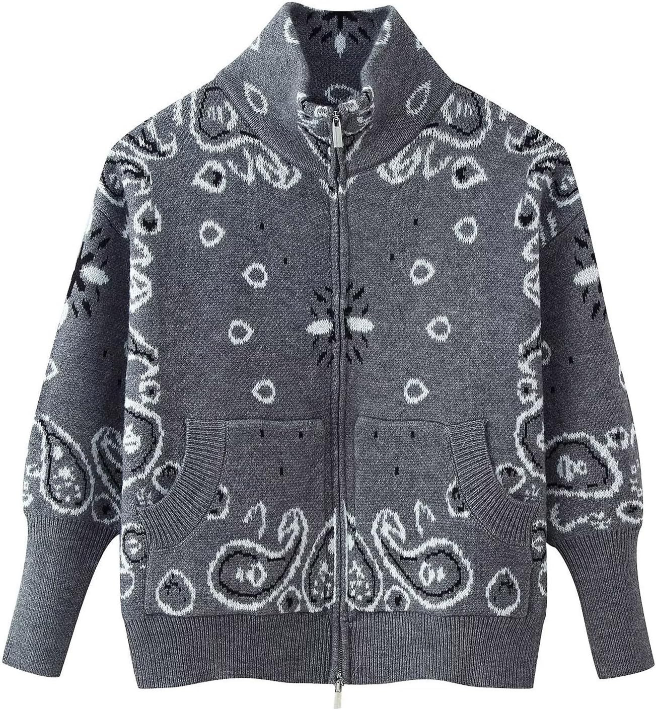 Women's Cardigan Christmas Halloween Stand Collar Thick Sweater Knitted | Amazon (US)