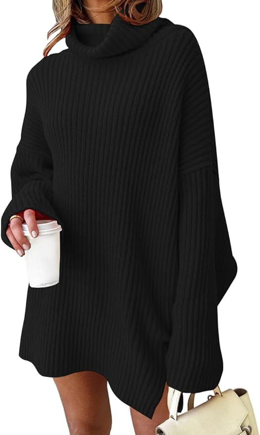 LILLUSORY Womens Turtleneck Oversized Long Sweater Dress 2025 Plus Size Tunic Pullover Knit Winte... | Amazon (US)