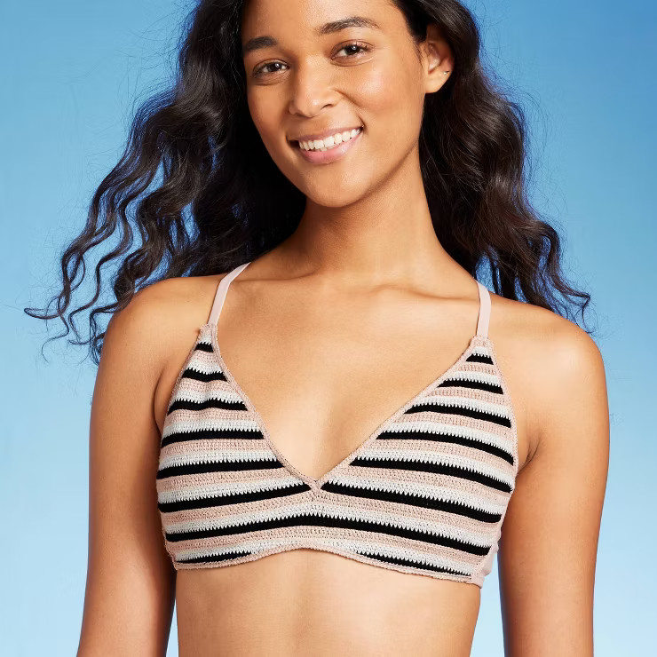Women's Striped Crochet Bralette Bikini Top - Wild Fable™ | Target