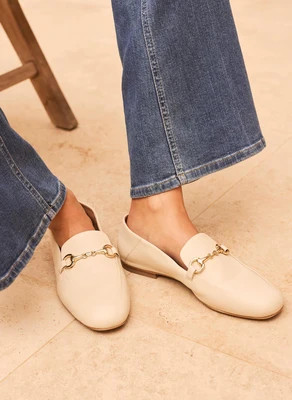 Camille Cream Leather Loafers | Mint Velvet