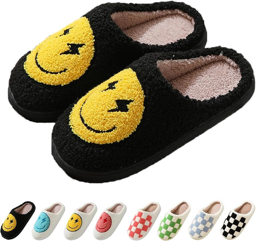 BANDINI House Slippers For Women Men Classic Plaid Slippers Soft Plush Slippers Comfy Warm Non Slip Fluffy Slides Slippers For Winter Indoor Lightning Slippers | Amazon (US)