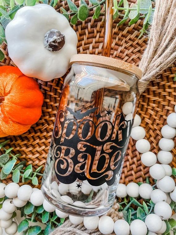 Spooky Babe Beer Can Glass  Iced Coffee Cup  Halloween Beer - Etsy | Etsy (US)