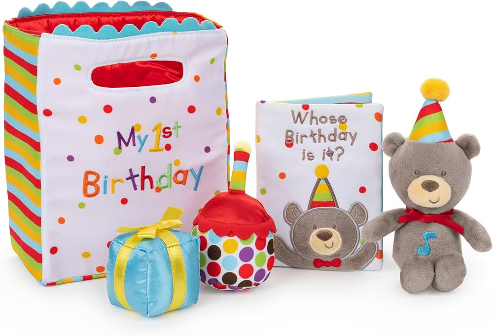 GUND Baby, My First Birthday-Themed 5-Piece Plush Playset, Sensory Toys for Babies, 8” | Amazon (US)
