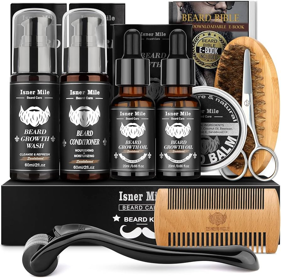 Beard Growth Kit, Beard Kit with Beard Roller, 2 Pack Beard Growth Oil,Beard Brush,Wash Condition... | Amazon (US)