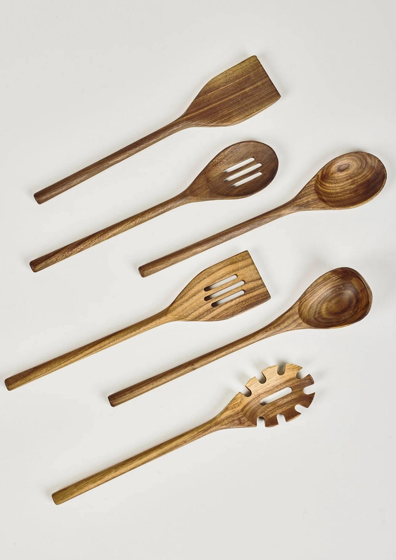 Set of 6 Walnut Wood Kitchen Utensils | Afloral