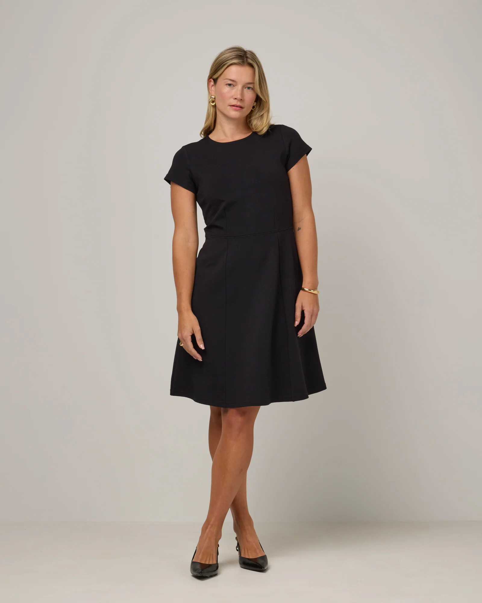 Anais Fit & Flare Dress - Black / S | wool&