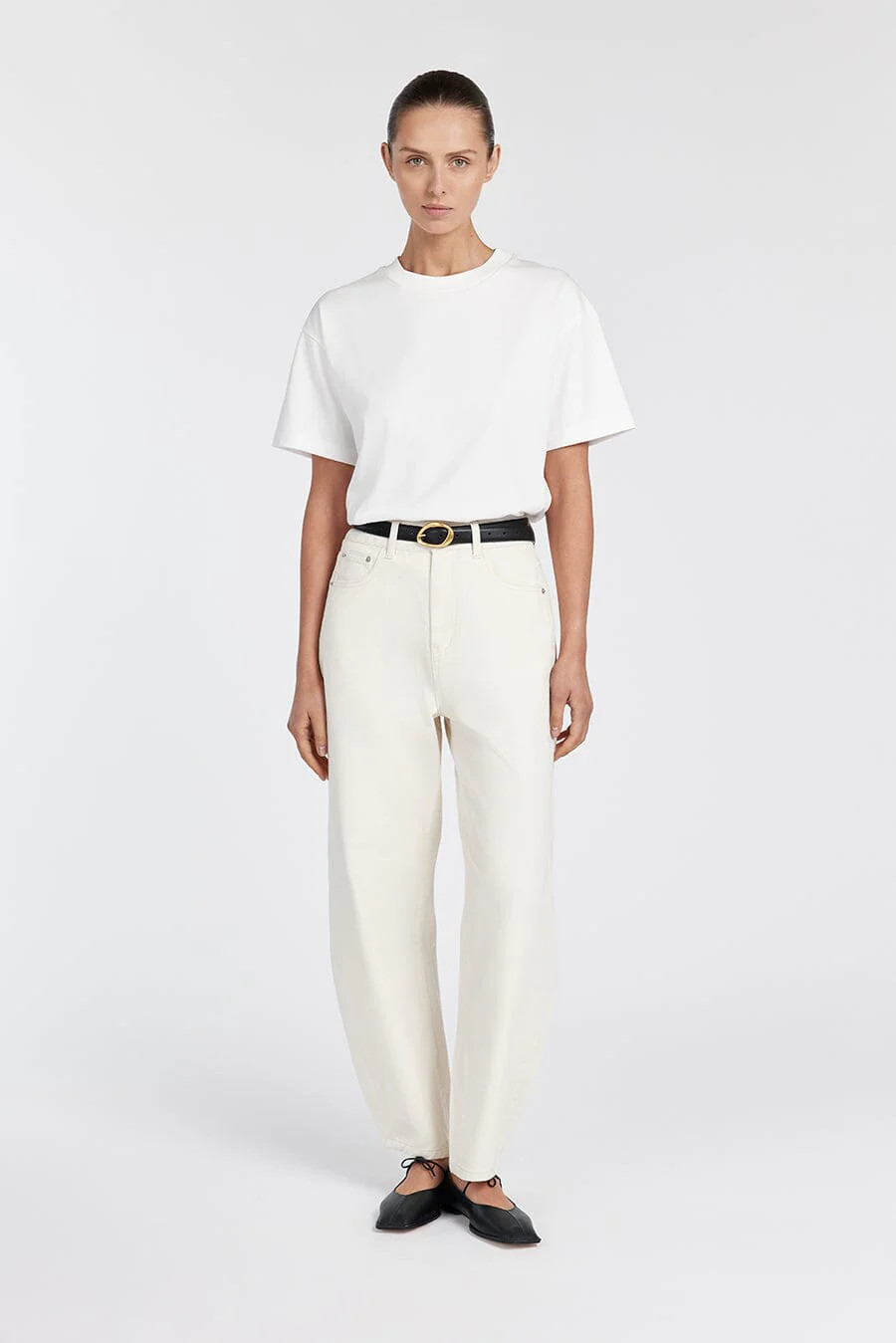 CALEB CREAM BARREL LEG JEAN | DISSH