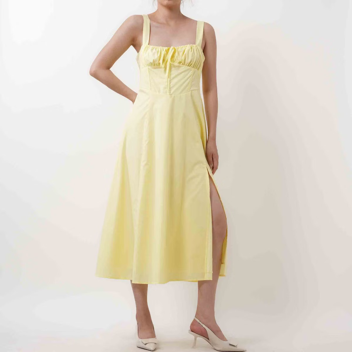 Women's Elegant Pleated Midi Dress - Sleeveless Slim Fit Cocktail Dress with Lining Cherie Code | Target