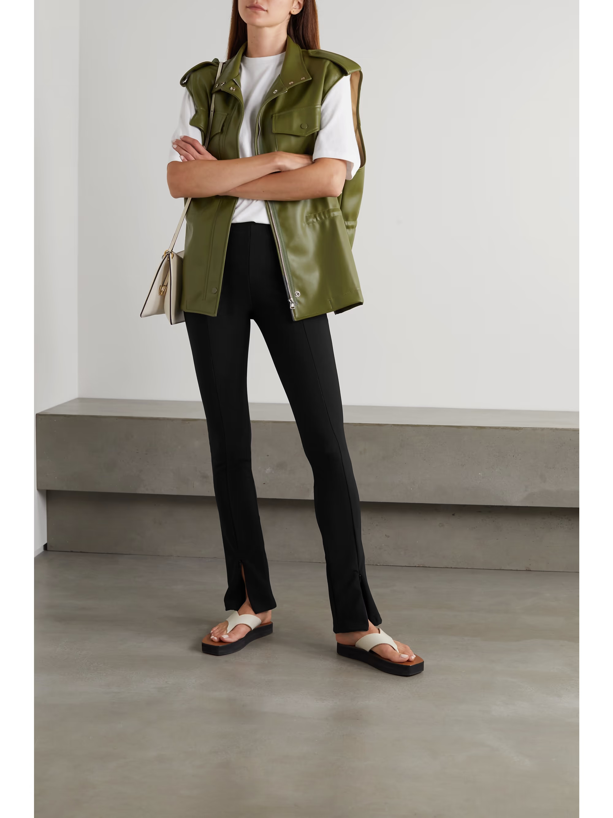 Reya ribbed stretch-jersey flared leggings | NET-A-PORTER (US)