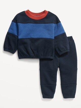 Unisex Color-Block Sweatshirt & Sweatpants Set for Baby | Old Navy (US)