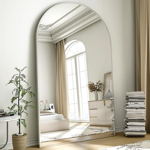 Easly 41"x81" Extra Large Arched Full Length Mirror - Leaning Mirror Arch Wall-Mounted Mirrors - Aluminum Alloy Frame Modern Simple Home Decor - for Living Room Bedroom Cloakroom | Amazon (US)