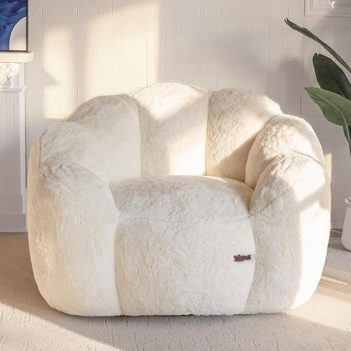 MAXYOYO Bean Bag Chair for Adults, Floral Shaped Bean Bag Sofa, Ultra Soft Faux Fur Floor Sofa, L... | Amazon (US)