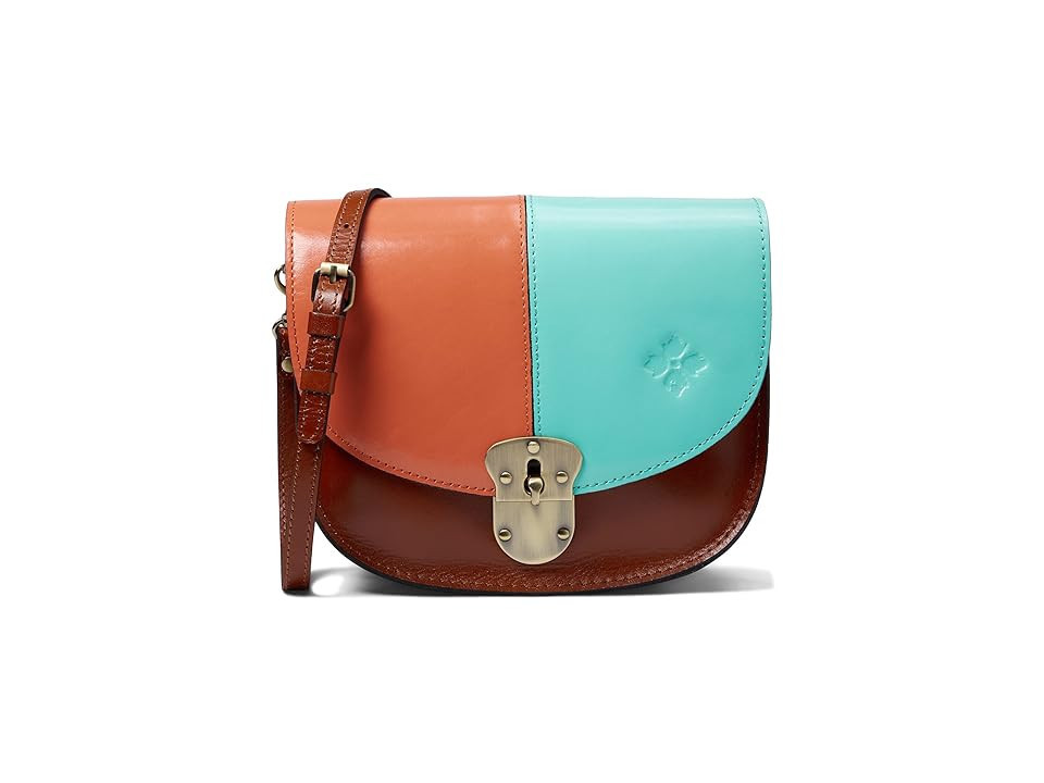 Patricia Nash Bettina Saddle Bag (Tan/Coral/Mint) Handbags | Zappos