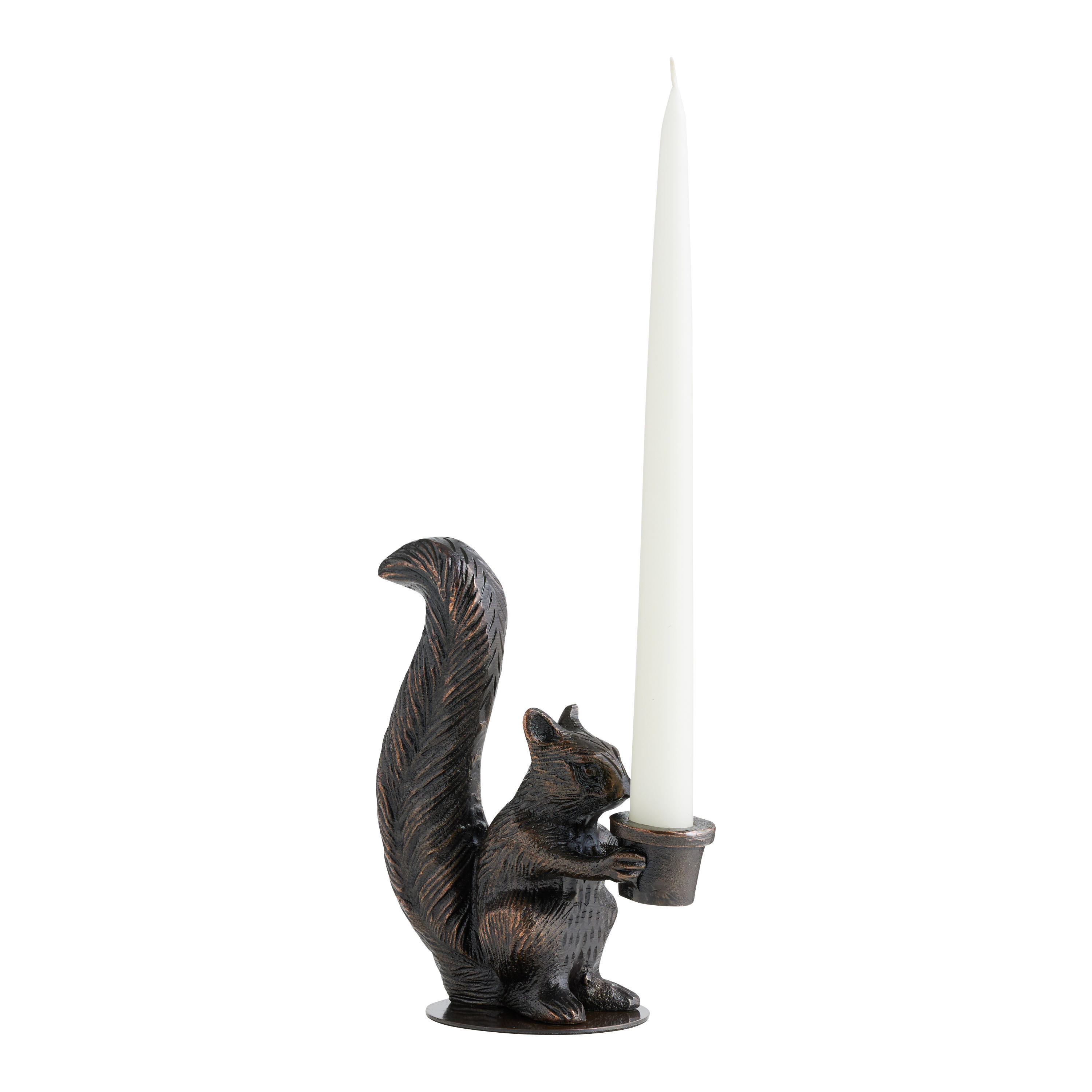 Antique Bronze Squirrel Taper Candle Holder | World Market