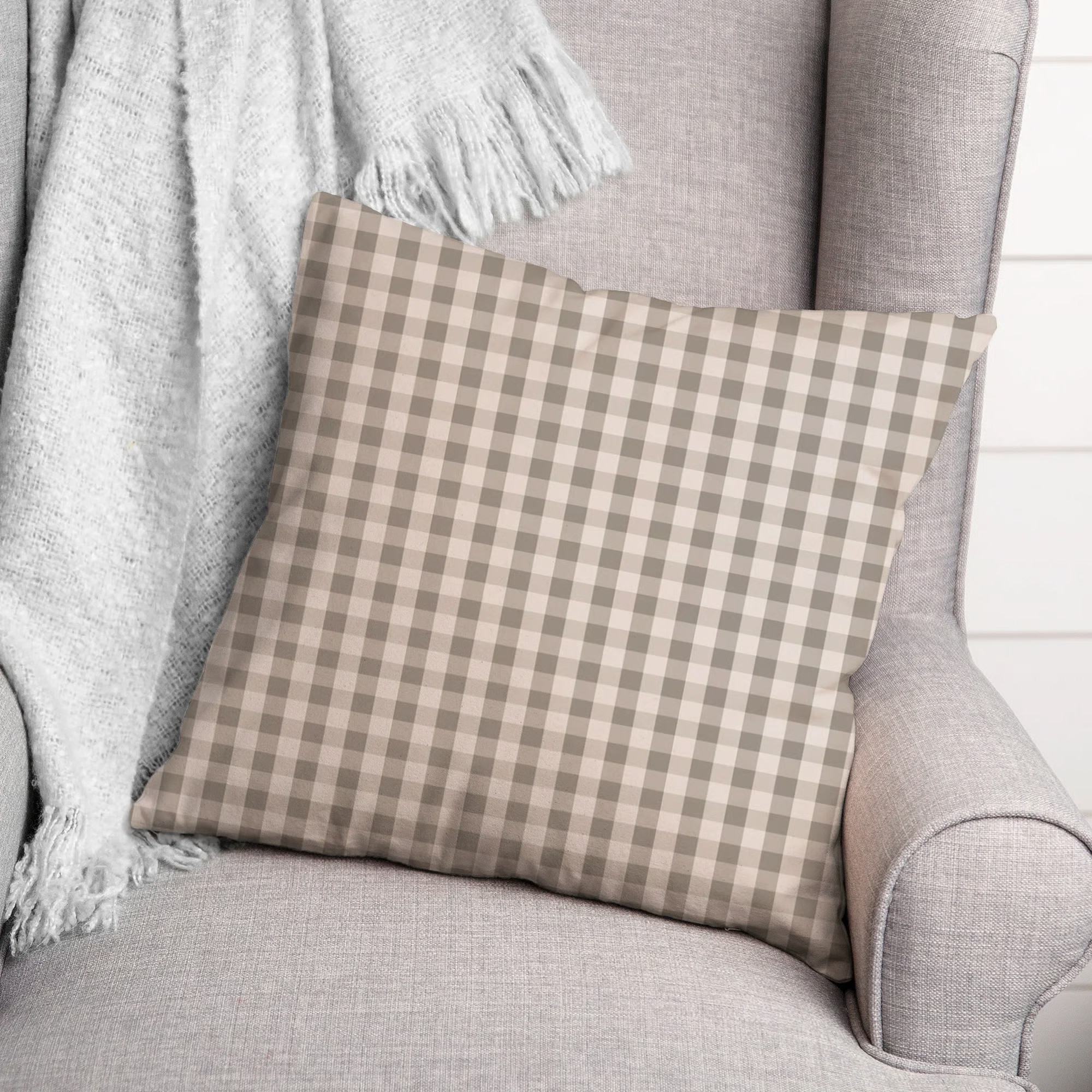 Plaid Indoor/Outdoor Reversible Throw Pillow | Wayfair North America