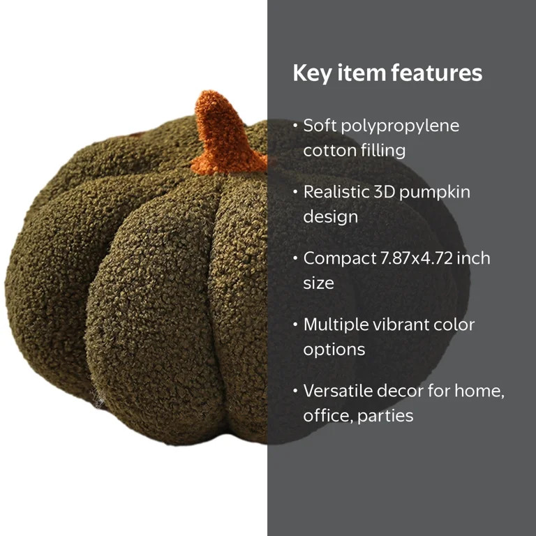 Tarmeek Pumpkin Throw Pillow Cushion 3D Thanksgiving Pumpkin Pillow Halloween Fall Pumpkin Toy Fl... | Walmart (US)