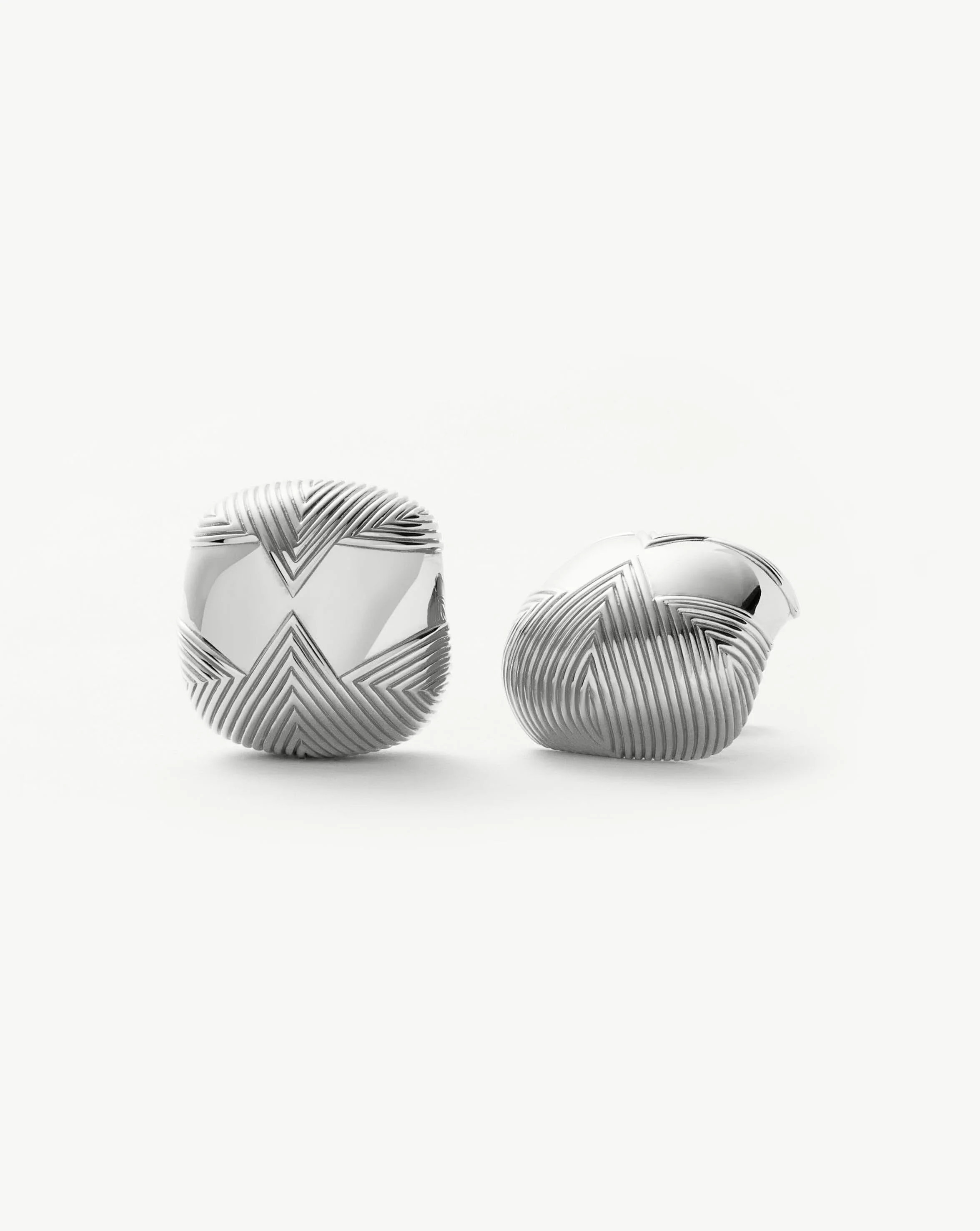 Hera Oversized Dome Ridge Stud Earrings | Silver Plated Earrings | Missoma US