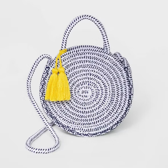 Estee & Lilly Striped Mini Rope Crossbody Bag - White | Target
