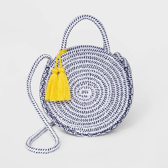 Estee & Lilly Striped Mini Rope Crossbody Bag - White | Target