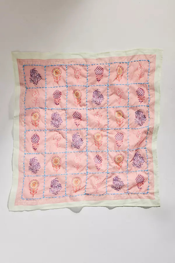 Embroidered Floral Checkerboard Bandana | Anthropologie (US)