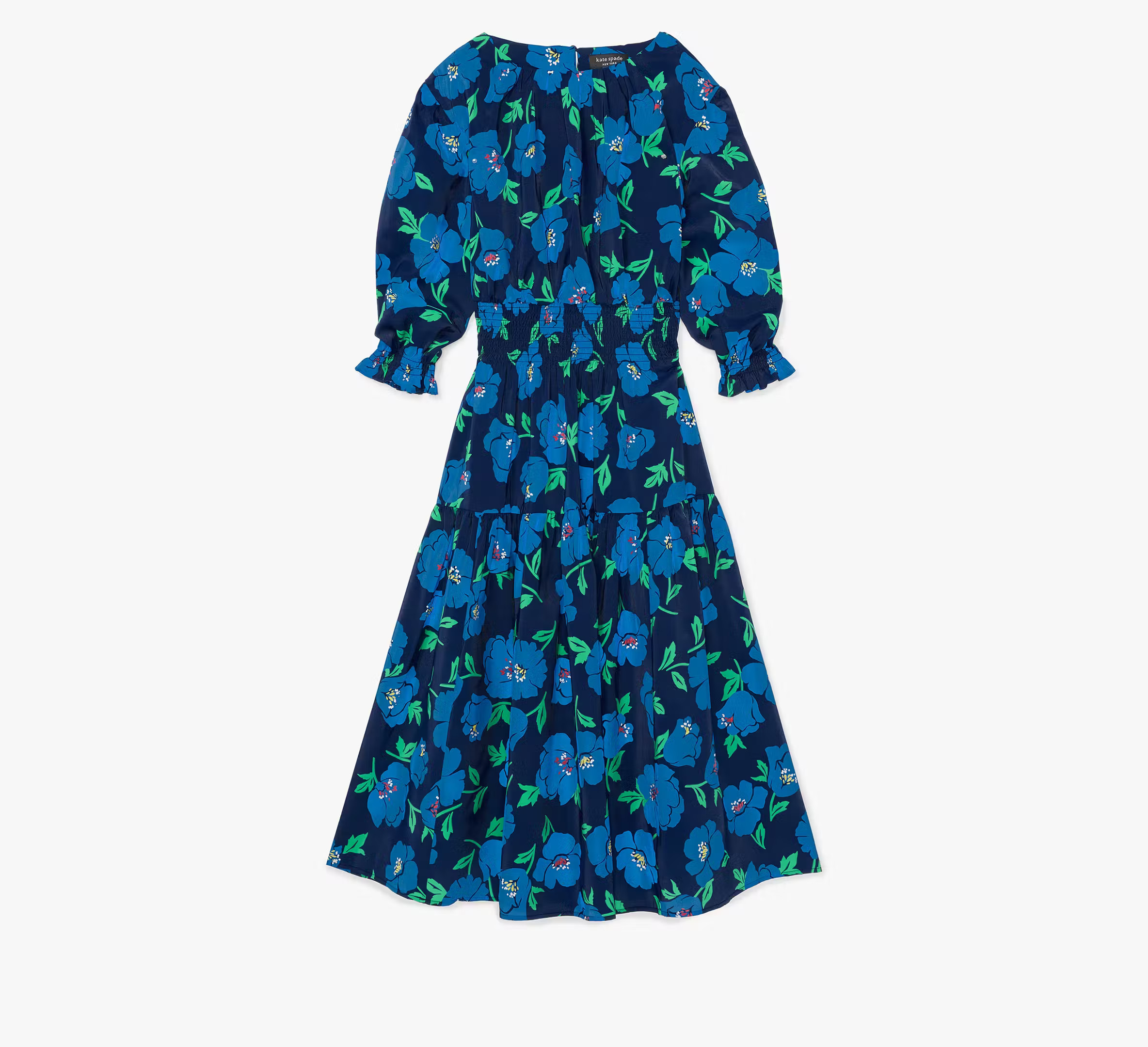 Kate Spade Springtime Blooms Smocked Dress, Planetary Navy - Medium | Kate Spade (US)