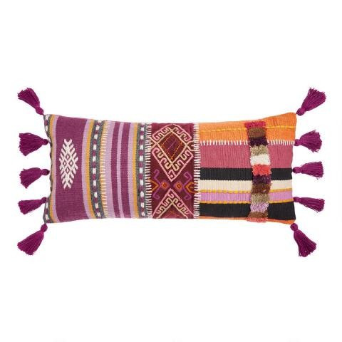 Oversized Multicolor Patchwork Cadence Lumbar Pillow | World Market